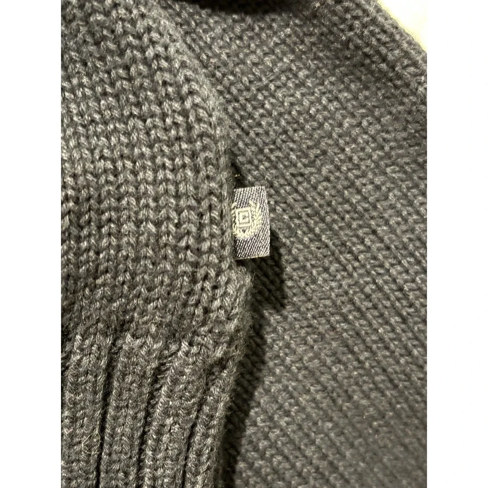 CHAPS Mens Fair Isle Sweater Size XL Blue‎ Henley Pullover 100% Cotton